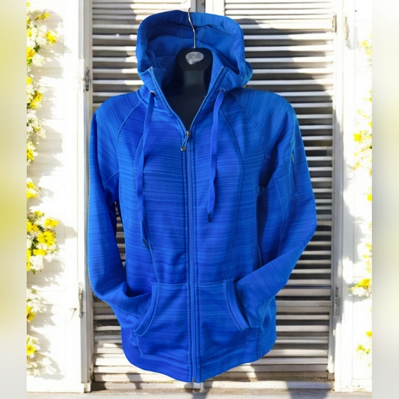 90 Degree Royal Blue Zippered Hoodie - Picture 1 of 10